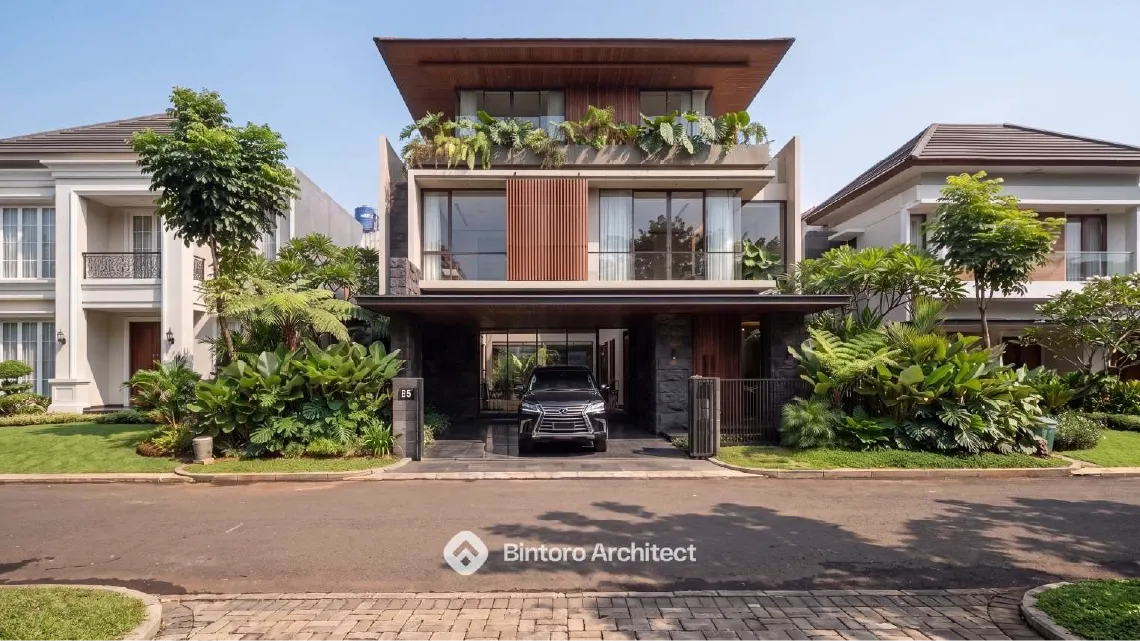 Karya Bintoro Architect - Desain Rumah Mewah Kontemporer Tropis
